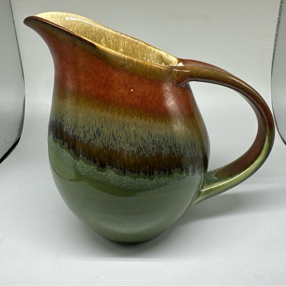 Art Pottery Pitcher Green & Brown‎ Ewer By Glenn Woods “The Pottery Boys” 2009 - Picture 2 of 9